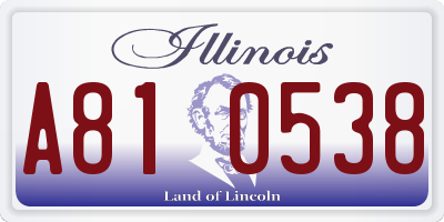IL license plate A810538