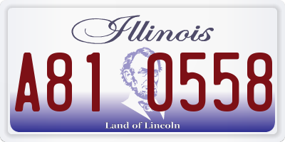 IL license plate A810558