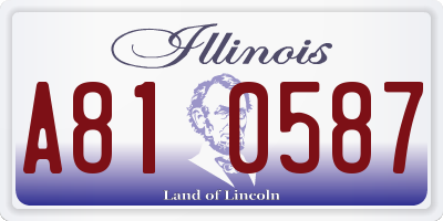 IL license plate A810587
