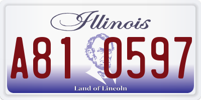 IL license plate A810597