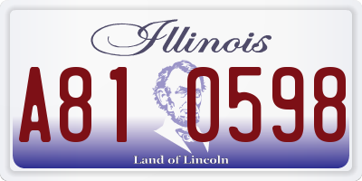IL license plate A810598