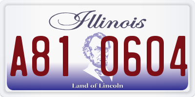 IL license plate A810604