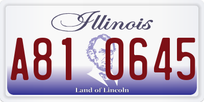 IL license plate A810645
