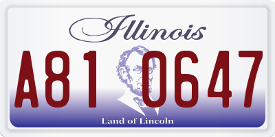 IL license plate A810647