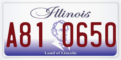 IL license plate A810650