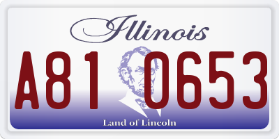 IL license plate A810653
