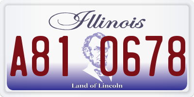 IL license plate A810678