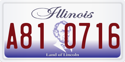 IL license plate A810716