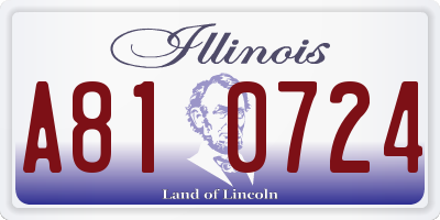 IL license plate A810724