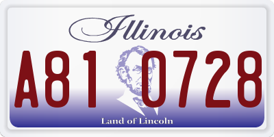 IL license plate A810728