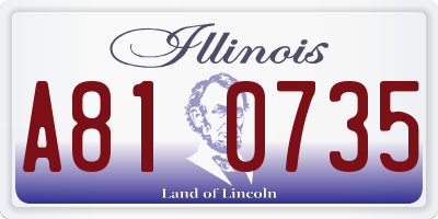 IL license plate A810735