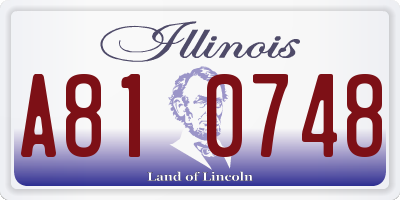 IL license plate A810748