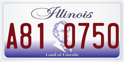 IL license plate A810750