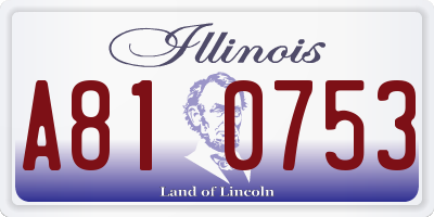 IL license plate A810753
