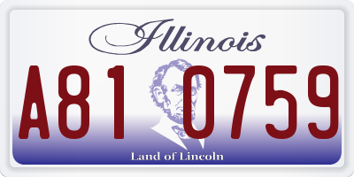 IL license plate A810759