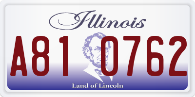 IL license plate A810762
