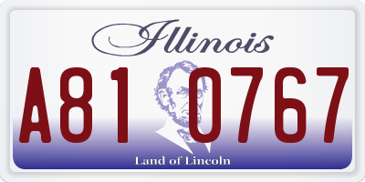 IL license plate A810767