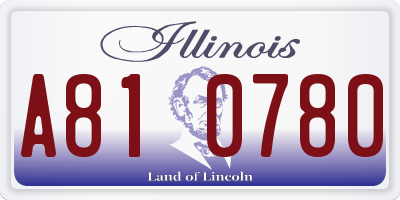 IL license plate A810780