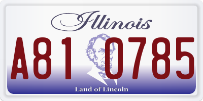 IL license plate A810785