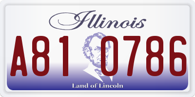 IL license plate A810786