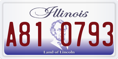 IL license plate A810793