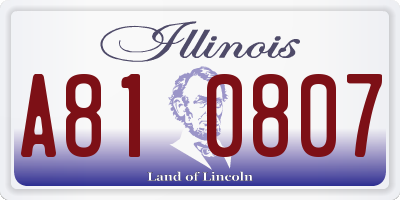 IL license plate A810807