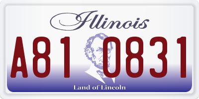 IL license plate A810831