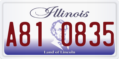 IL license plate A810835
