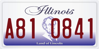 IL license plate A810841