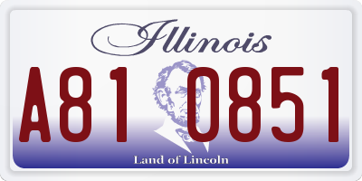 IL license plate A810851