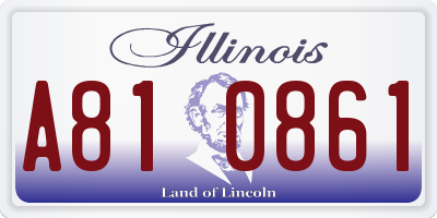 IL license plate A810861