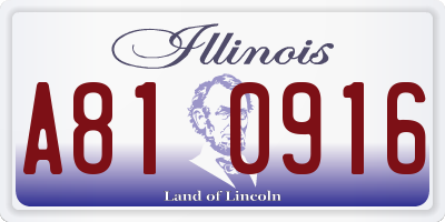 IL license plate A810916