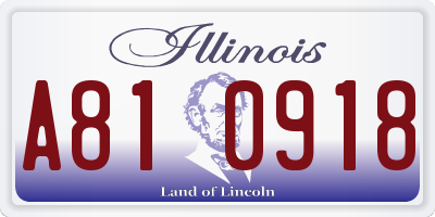 IL license plate A810918