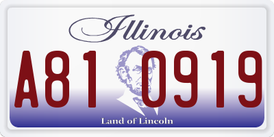 IL license plate A810919