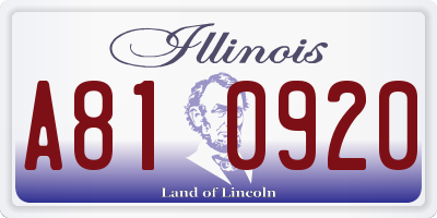 IL license plate A810920