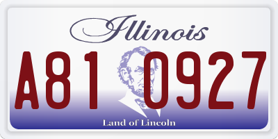 IL license plate A810927