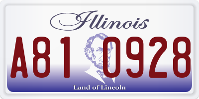 IL license plate A810928