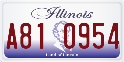 IL license plate A810954