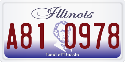 IL license plate A810978