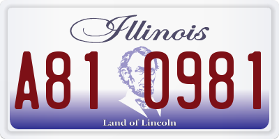 IL license plate A810981