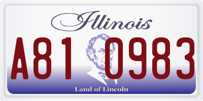 IL license plate A810983