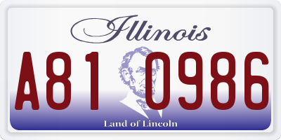 IL license plate A810986