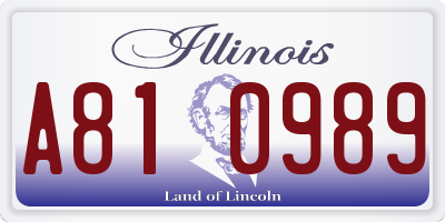 IL license plate A810989