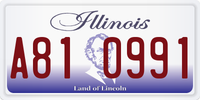 IL license plate A810991