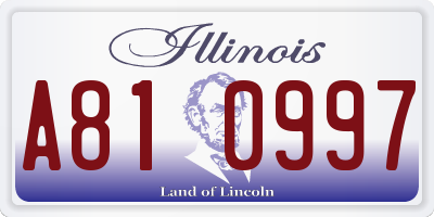 IL license plate A810997