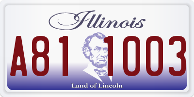 IL license plate A811003