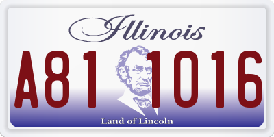 IL license plate A811016
