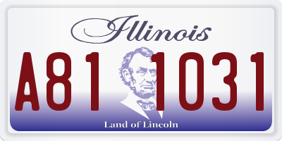 IL license plate A811031