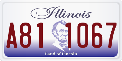 IL license plate A811067