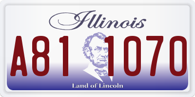IL license plate A811070